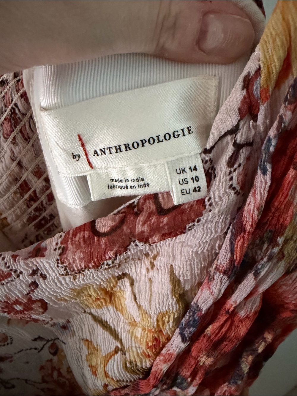 By Anthropologie Ruched Square-Neck Floral Midi Dress Women’s Size 10 - Picture 6 of 8